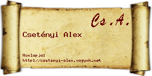 Csetényi Alex névjegykártya